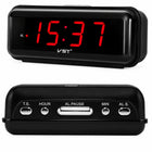 Budzik elektroniczny zegar sieciowy duży wyświetlacz LCD alarm 24H czarny cyfrowy czasomierz do sypialni z cyframi