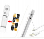 Taśma LED czujnik ruchu na baterie + USB do szafy mebli pod łóżko 100cm 1m oświetlenie nocne garderoba ciepła biel