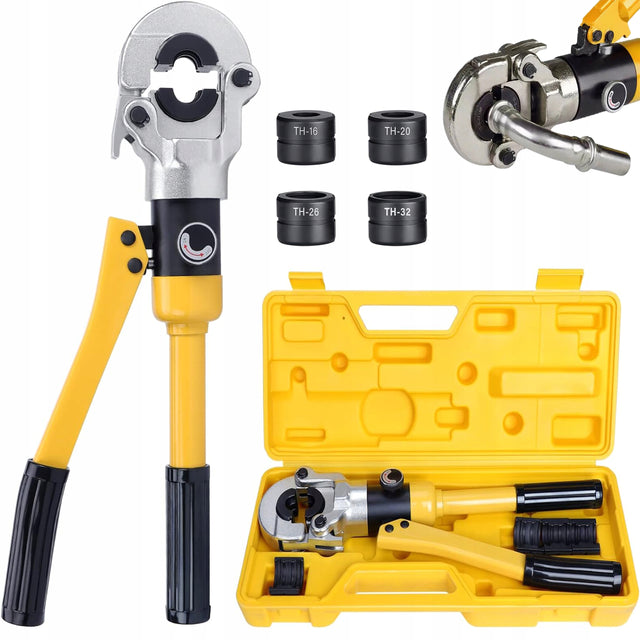 Praska Zaciskarka Hydrauliczna Do Rur PEX 16-32mm Szczypce Zaciskowe instalacje wodne, wymienne szczęki, obrotowa głowica, ręczna