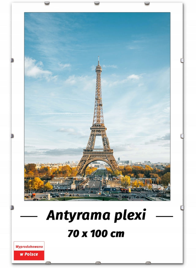 Antyrama plexi 70x100 100x70 cm ramka B1 pleksi, pleksa na zdjęcia, plakat oprawa na grafikę i obraz, przezroczysta osłona z tworzywa