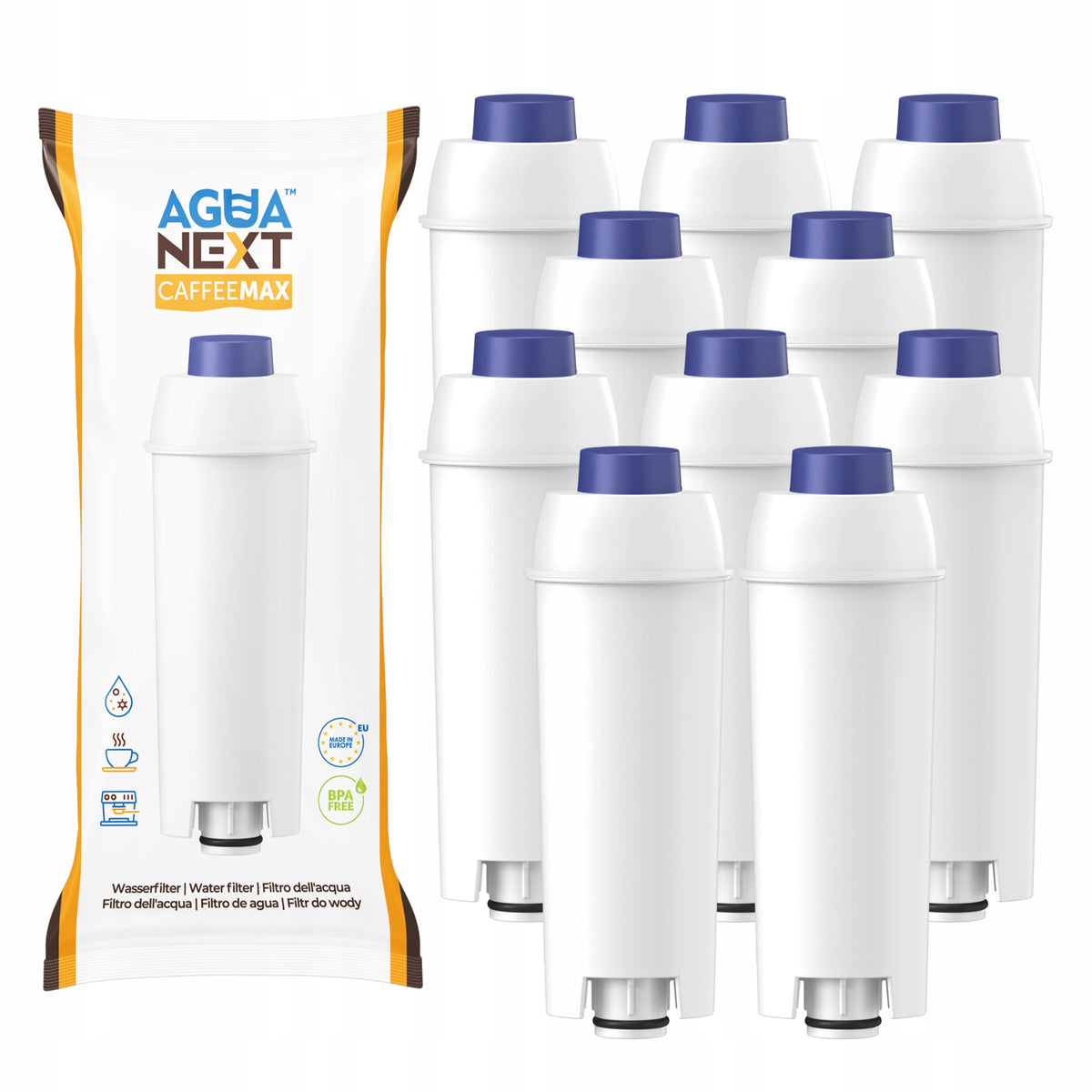 Filtr do ekspresu Delonghi Eletta ecam zamiennik 10 sztuk wkład Agua Next do parzenia kawy, oczyszczanie wody