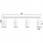 Lampa Sufitowa Kinkiet Spot Oprawa Halogenowa 4xGU10 biała prostokątna listwa oświetleniowa 60 cm, do wnętrz, źródło