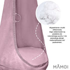 Mamoi kokon premium dla dzieci, fotel wiszący velvet + -hak,przedłużka bocianie gniazdo wiek 6 lat+ huśtawka kokonowa