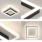 Lampa sufitowa LED plafon panel sufitowy czarny kwadrat natynkowy 24W oświetlenie do wnętrz, neutralna barwa światła