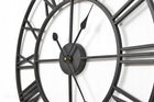 Duży metalowy zegar ścienny 80 CM czarny cichy mechanizm arventa style dekoracja salonu, tarcza analogowa, cyfry
