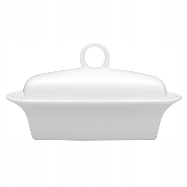 Lubiana biała porcelanowa maselniczka maselnica masło 250ml Victoria pojemnik do przechowywania, ceramiczny, prostokątny, do zmywarki