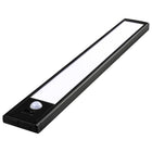 Lampka nocna LED 30cm z czujnikiem ruchu lampa podszafkowa do mebli czarna oświetlenie szafy akumulatorowe USB 265 lm