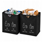 Kosz Do Recyklingu Segregacji Na Butelki Puszki Pojemny Torba z Etykietami sortownik na odpady 115 l do plastiku szkła