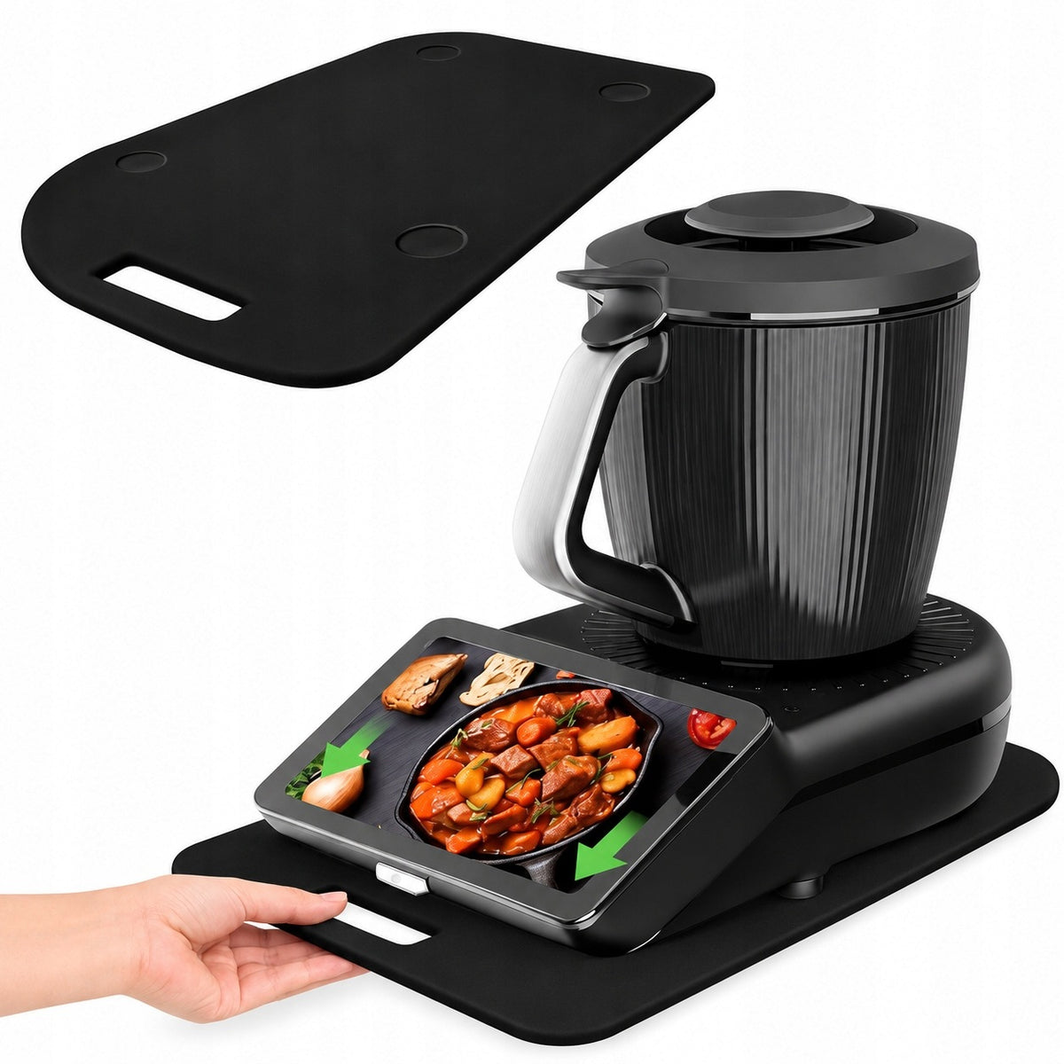 Podstawka deska thermomix TM7 podkładka czarna pod termomix z nóżkami pokrowiec
