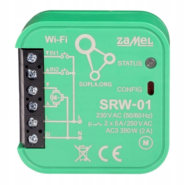 Sterownik rolet zamel Supla SRW-01 moduł do żaluzji i osłon okiennych, automatyka domowa, łączność WiFi, zasilanie