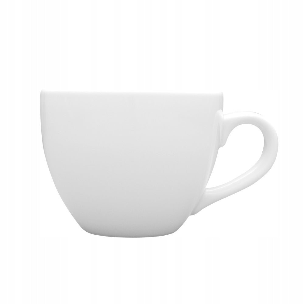 LUBIANA JUMBO Kubek do kawy herbaty porcelanowy duży biały z uchem 500 ml naczynie na napoje, bez wzoru, można myć w