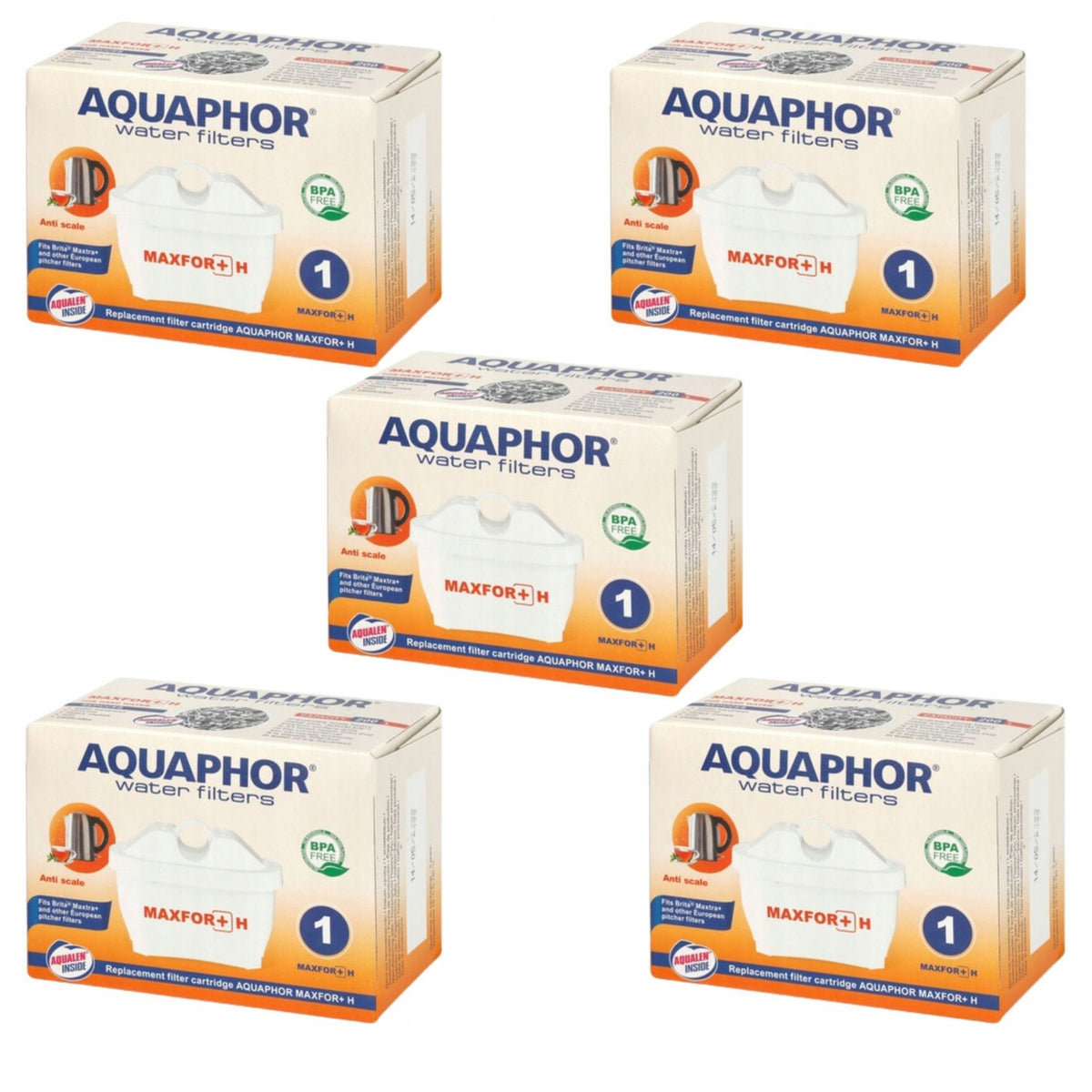 Filtr do dzbanka Aquaphor Maxfor+ H (do twardej wody), 5 szt. wkłady oczyszczające, wydajność 200 l, bez BPA