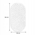 Mata łazienkowa antypoślizgowa 66x34 cm biała pod prysznic do wanny odporna owalny dywanik kąpielowy, wkładka na dno