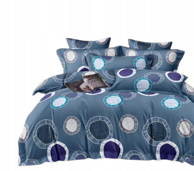 Pościel komplet 160x200 +2x poszewka 70x80 suwak mikrofibra wór Pk-8 zestaw 3 części, wielokolorowy, wzory boho, kratka, kropki i kwiaty