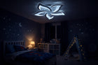 LAMPA SUFITOWA LED BIAŁA KWIAT LOTOSU ŻYRANDOL 60CM PILOT 3 BARWY MODERN plafon z tworzywa, zintegrowane źródło