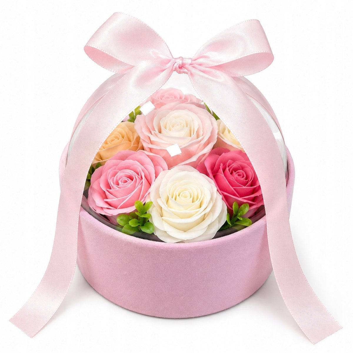 Flowerbox z kwiatami mydlanymi prezent pudełko upominek flower BOX róże ozdoba do wnętrz, dekoracja na walentynki
