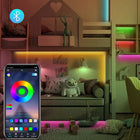Zestaw Taśma LED RGB kolorowa 6m Bluetooth aplikacja mobilna muzyka + pilot oświetlenie dekoracyjne do salonu i