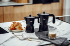 Kawiarka Zaparzacz do Kawy Adler AD 4421 - Intensywne Espresso w 320ml aluminiowa, 6 filiżanek, czarna, można myć w