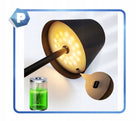 LAMPA LAMPKA LED NOCNA STOŁOWA BIURKOWA USB AKUMULATOR BEZPRZEWODOWA CZARNA oświetlenie metalowe do sypialni i salonu