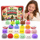 ZESTAW PREZENTOWY 24 NIESPODZIANKI KALENDARZE ADWENTOWE ANTYSTRESOWE ZABAWKI SQUISHY stojący