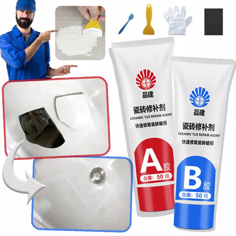 Zestaw naprawczy do płytek ceramicznych łazienkowych glazura, terakota, renowacja okładzin