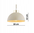 Lampa Wisząca Zwis Plafon Żyrandol Półkula Ecru Beżowa Kaszmir Moon Led metalowa 3-punktowa do salonu i jadalni, gwint