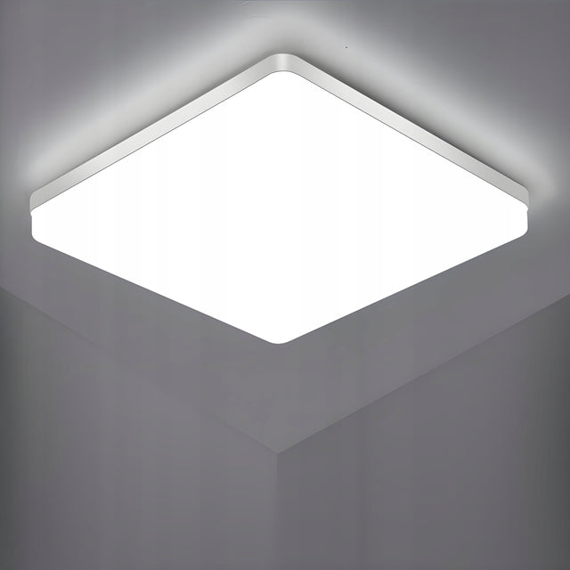 Lampa Sufitowa Plafon LED Łazienkowy Kwadratowy Nowoczesny 48W 6500K oprawa do wnętrz, zimna barwa światła, biała, 30x30 cm, łatwy montaż