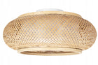 Plafon sufitowy boho lampa sufitowa okrągła beżowa pleciona koło E27 do salonu i sypialni, oprawa na żarówkę, średnica