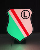 Podświetlany Herb Legii Warszawa 21 cm 3D LED rgbw USB Pilot Legia Kibica ozdoba do pokoju, lampka dekoracyjna, prezent