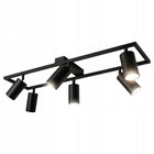 Lampa sufitowa natynkowa ruchoma 6xGU10 oprawa halogenowa LED spot czarna plafon metalowy regulowane reflektory do