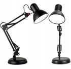 LAMPKA NA BIURKO BIURKOWA LAMPA NOCNA KREŚLARSKA REGULOWANA UCHWYT E27 LED do czytania i nauki, czarna, bez żarówki