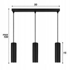 Lampa Sufitowa wisząca LED Tuba Czarna LEDLUX nowoczesna Gu10 MODERN oprawa metalowa 3-punktowa do salonu kuchni jadalni