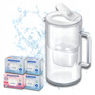 Dzbanek filtrujący szklany Aquaphor Glass biały+ 4 filtry Maxfor+ (1Mg + 3) karafka do wody pitnej, 2,5 l, 1 l po