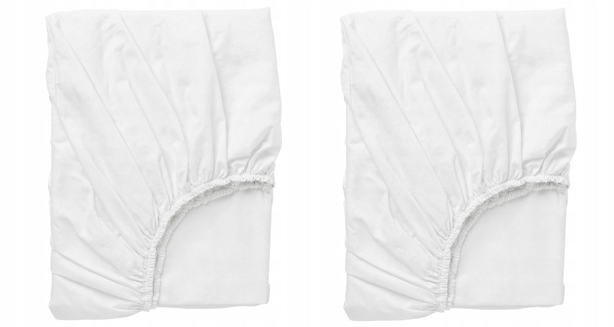 Prześcieradło z gumką 120x200 ikea dvala bawełna biały grube 2szt na materac o wysokości do 26 cm, tekstylia do sypialni