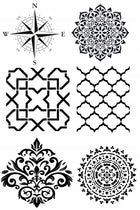 Szablon tynkarski LuxBud Dekoracyjny do Betonu Mandala 25x25 cm 6 sztuk ornament ścienny, wzór orientalny