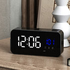Zegar elektroniczny budzik LED nowoczesny design wysoka funkcjonalność cyfrowy alarm stołowy czarny akumulatorowy do