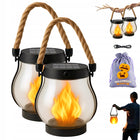 2PCS LAMPA OGRODOWA FLICKERING FLAME – ŁADOWANIE SŁONECZNE I PRZEZ USB lampion dekoracyjny z efektem płomienia, ozdoba