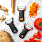 Zestaw 3 obieraczek do warzyw Oxo Good Grips obierak poziomy, skrobak kuchenny, metalowe akcesorium, jarzyny