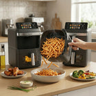 Frytkownica beztłuszczowa dwukomorowa pionowa voksar T11 AIR fryer 12l XXL czarny