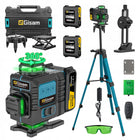 Poziomica laserowa 4D zielona 16 linii laser krzyżowy 360° ze statywem 2 baterie niwelator do glazury i remontów