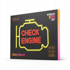 Neon plexi LED check engine żółto czerwony NNE21 Neolia szyld motoryzacyjny, dekoracja do warsztatu, kontrolka silnika