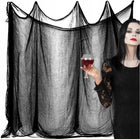 Sztuczna pajęczyna czarna na halloween duża XXL dekoracja ozdoba 183X76 CM sieć pająka na imprezę tematyczną