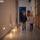 Lampka schodowa LED czarna czujnik ruchu zmierzchu, oświetlenie schodowe Q1 oprawa kwadratowa 2 W 230 V z wymiennym