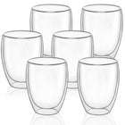 6x SZKLANKA TERMICZNA DO KAWY LATTE HERBATY Z PODWÓJNYM DNEM 350ml PREZENT 350 ml bezbarwny