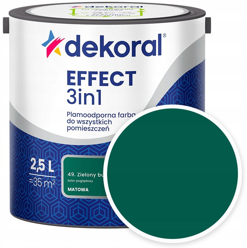 Dekoral effect 3W1 plamoodporna zielony butelkowy 49 2.5l farba dekoracyjna do ścian