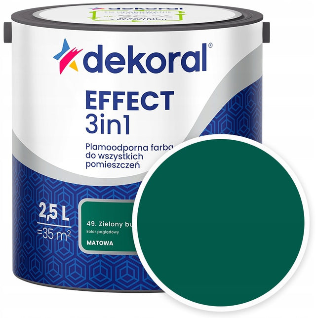 Dekoral effect 3W1 plamoodporna zielony butelkowy 49 2.5l farba dekoracyjna do ścian