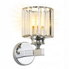 LAMPA ŚCIENNA E27 KINKIET KRYSZTAŁOWY LOFT CHROM NOWOCZESNY DO SALONU oprawa dekoracyjna metalowa srebrna 1 punkt