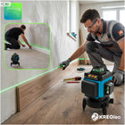 Poziomnica laserowa poziomica 4D 16 linii krzyżowa 360 laser zestaw statyw zielona wiązka zasięg 45 m dokładność 0,2 mm