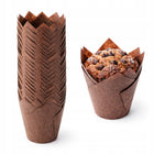 Papilotki do muffinek babeczek tulipany brązowe foremki papier 5 cm 50sztuk wkłady cukiernicze, osłonki na wypieki