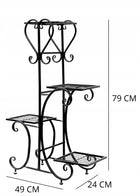 Kwietnik stojak na kwiaty metalowy stojący loft rośliny regał 79 CM czarny